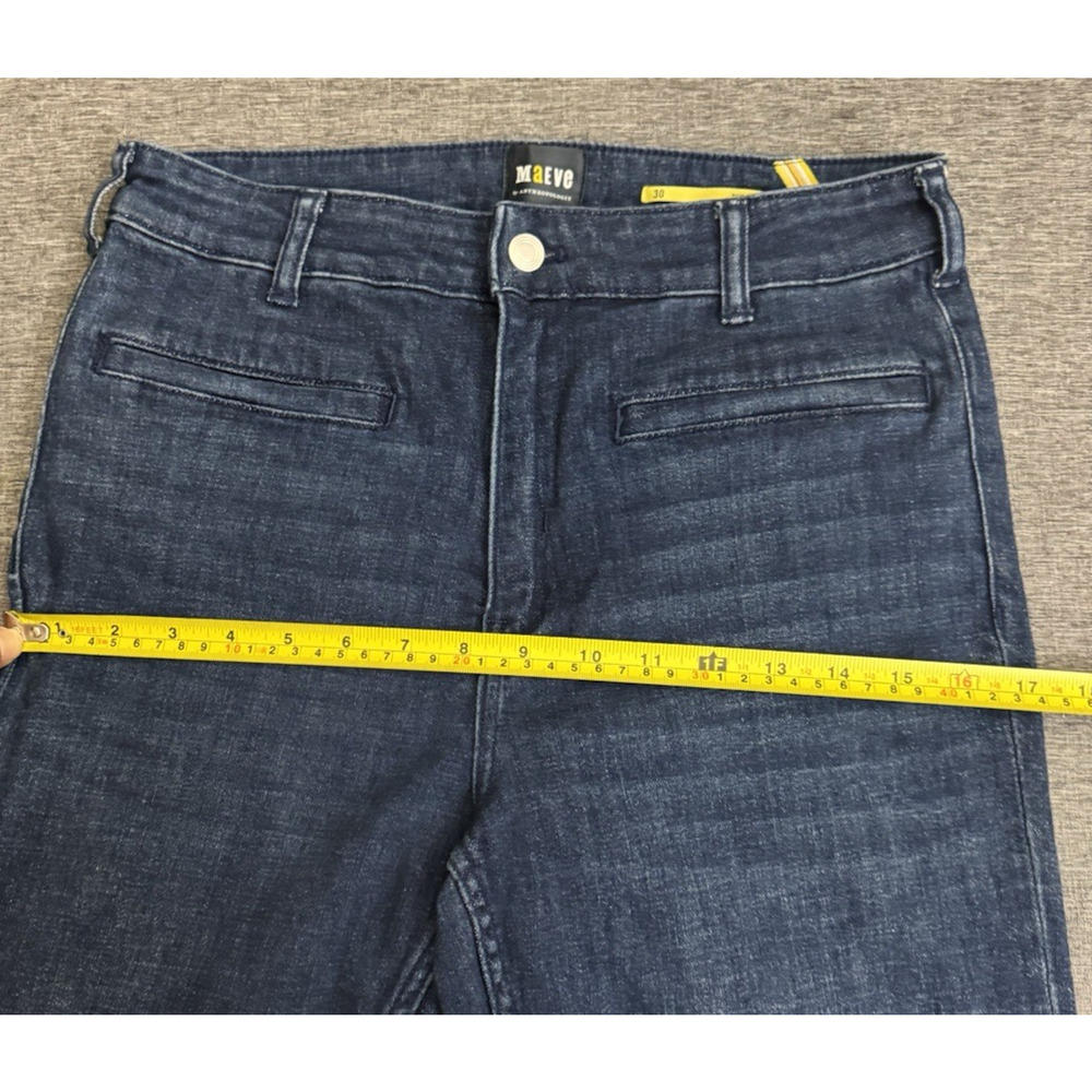 Anthropologie Jeans Essential Straight Indigo Blue Denim Size 30 - Picture 5 of 8
